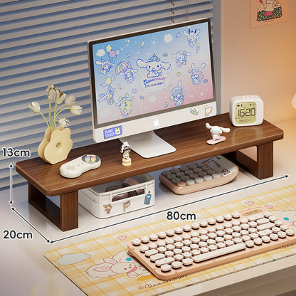 Bambus-Desktop-Monitorständer mit Unterregal-Tastaturlagerung und Kabelmanagement