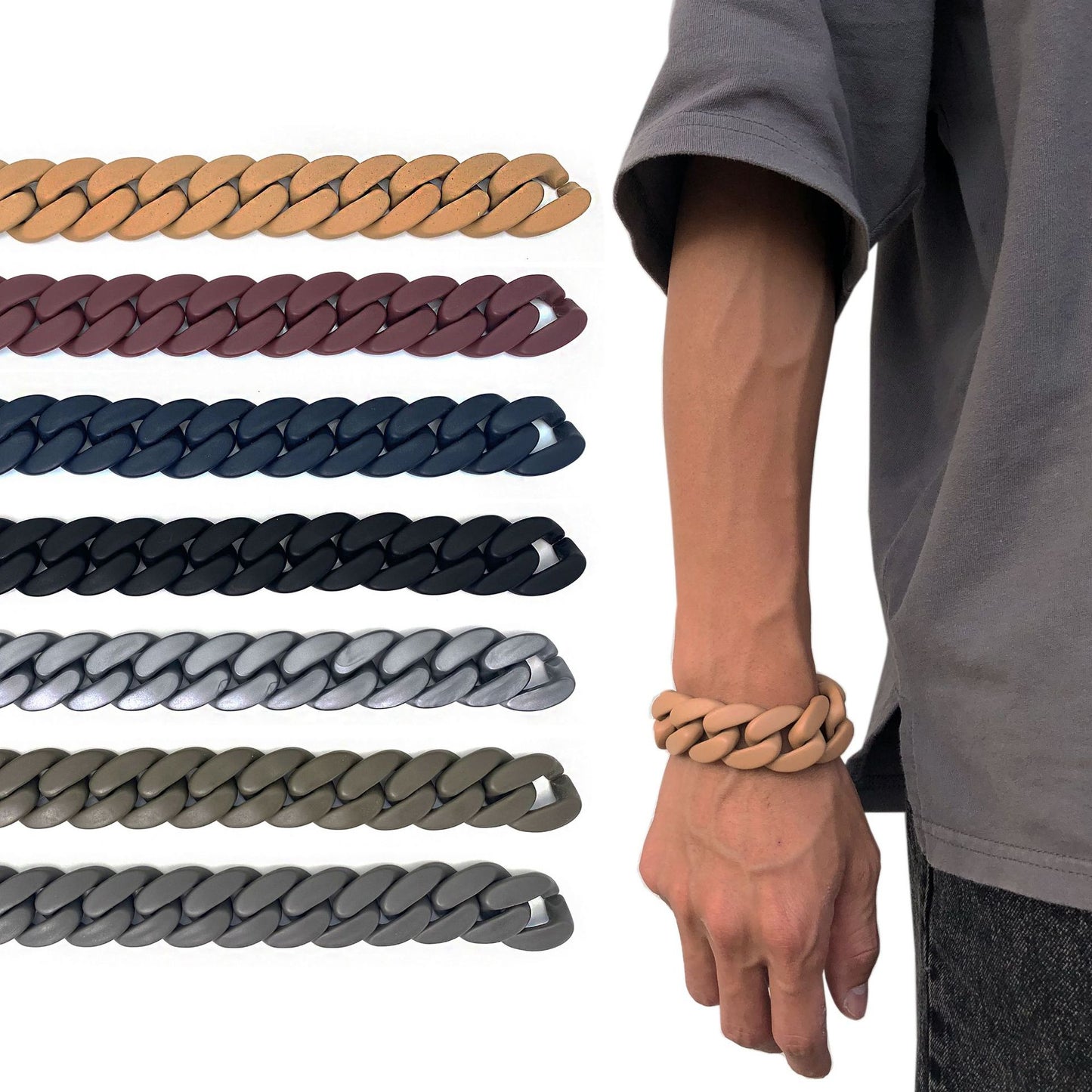 Stylische Silikon-Ketten-Armband Brehn