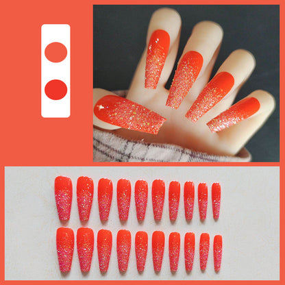 Glänzendes Langes Coffin Press-On Nails Set