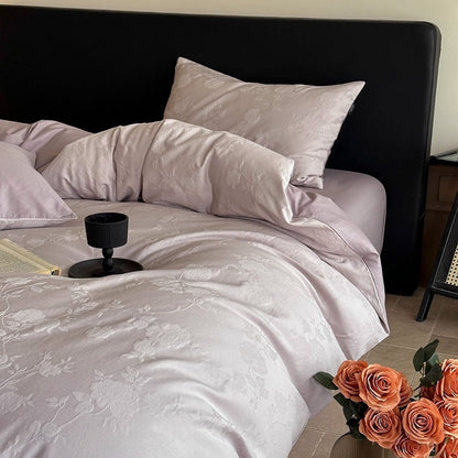 Jacquard Floral Bettbezugset mit wendbarem Satingewebe Rücken