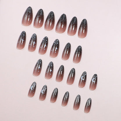 Künstlerisches Ombre Press-On Nagelset mit himmlischem Design Brehn