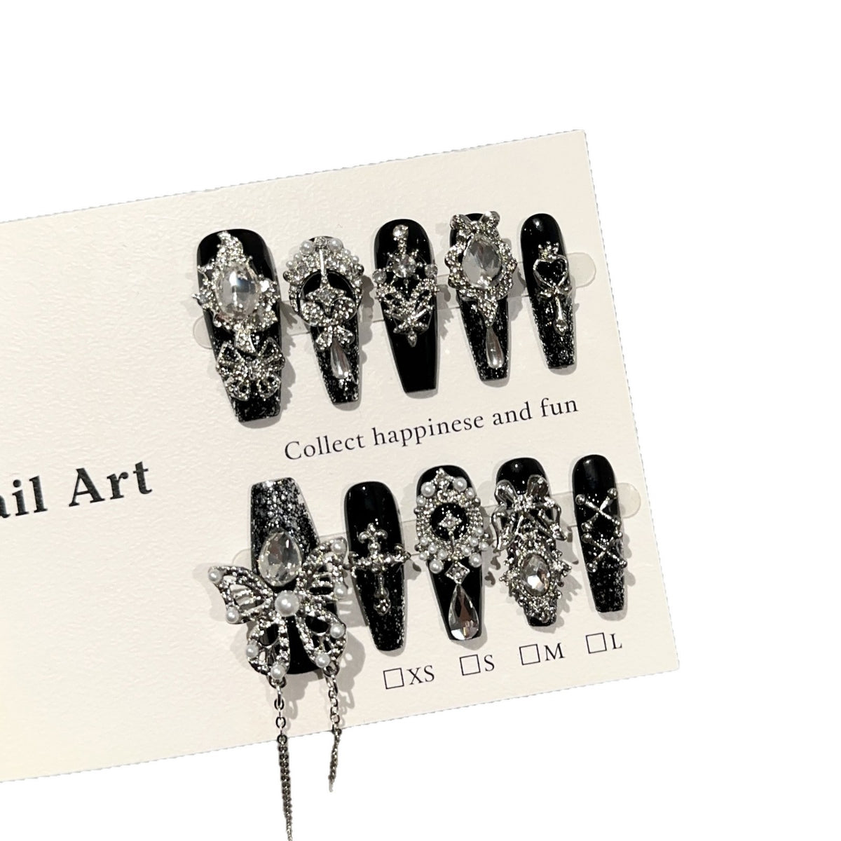 Schickes dekoratives Press-On-Nagelkunst-Set