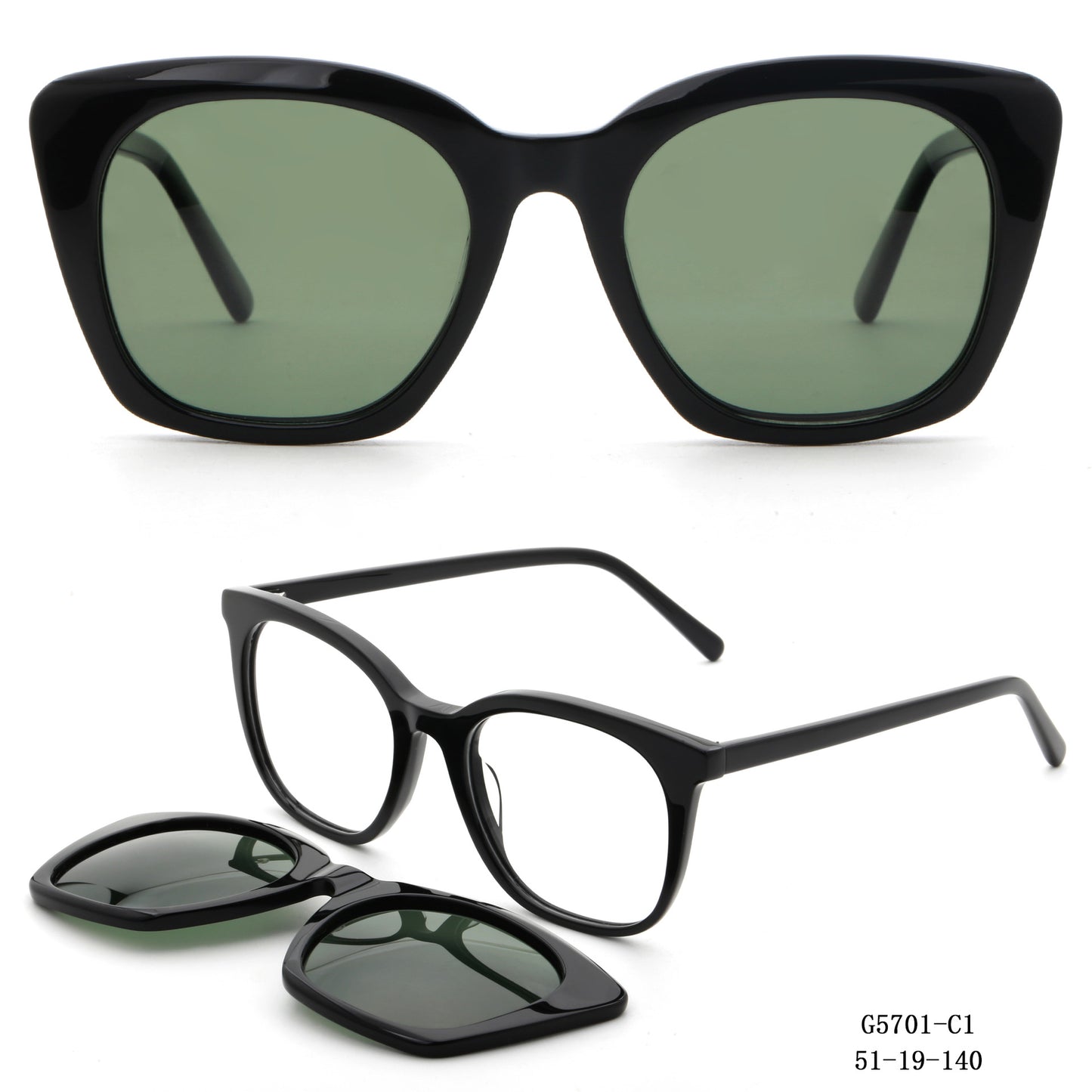 Damen Retro-inspirierte Sonnenbrille mit abnehmbaren Gläsern Brehn