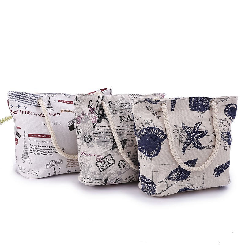 Strandtasche mit Maritimen Muschel-Motiv Brehn