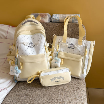 Stylischer gepunkteter Rucksack mit dekorativen Akzenten Brehn