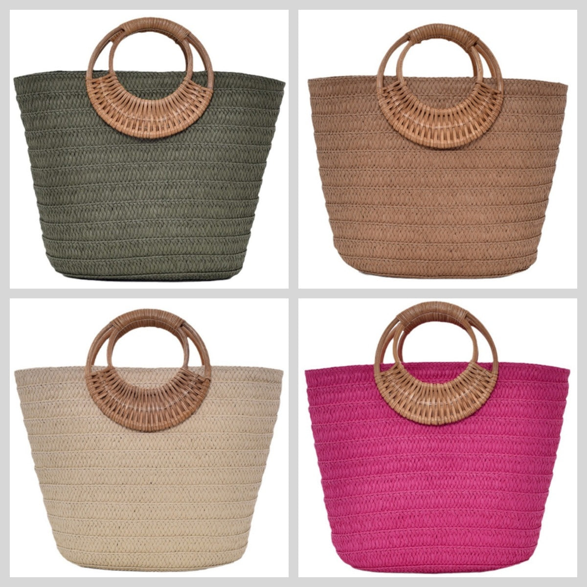 Handtasche mit Geflochtenem Griff Brehn