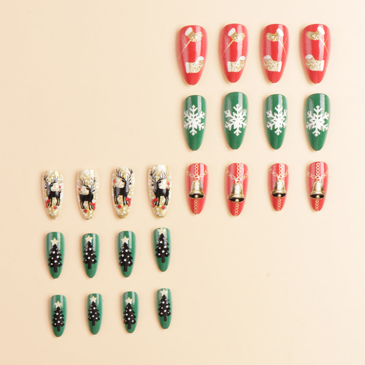 Festliche thematische Press-On Nagelkunst Brehn