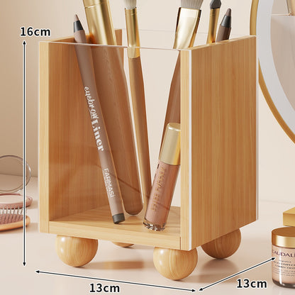 Holz Vanity Makeup Pinsel und Kosmetik Organizer
