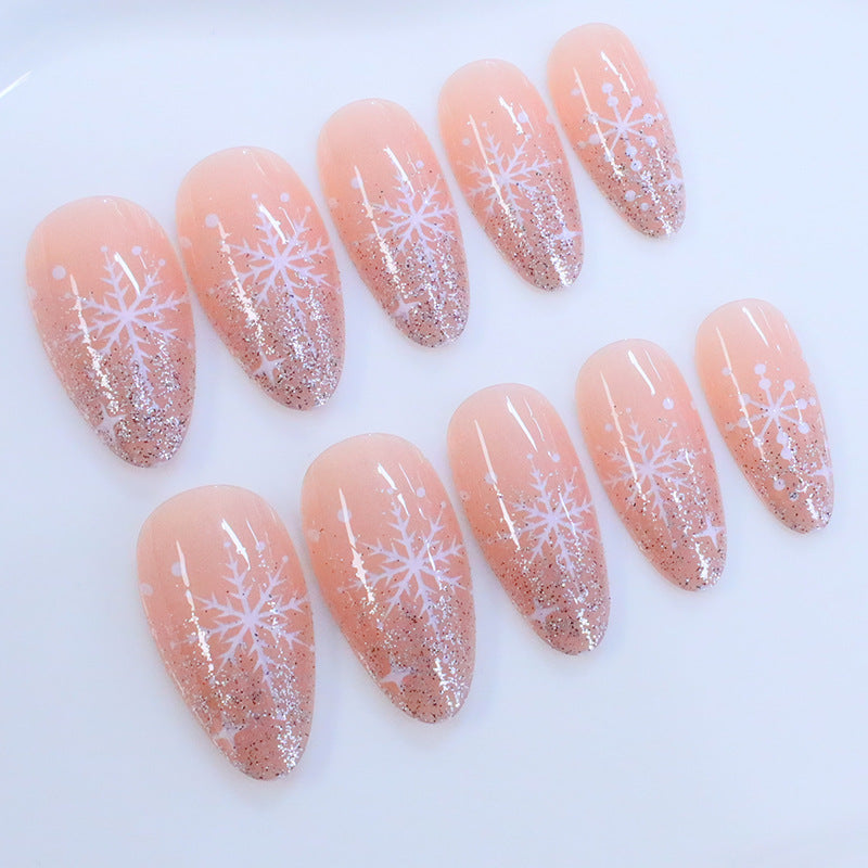 Glitzernde Schneeflocken Nagelkunst Brehn