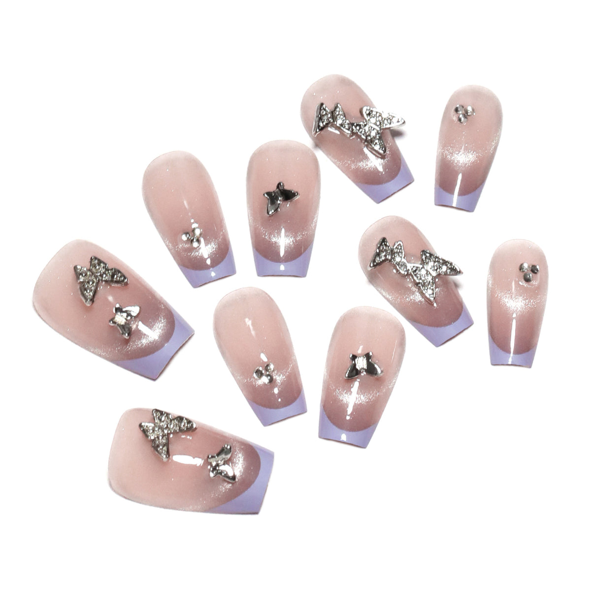 Künstliche Nagelverlängerungen mit Glitzerdesign und edlen Akzenten Brehn