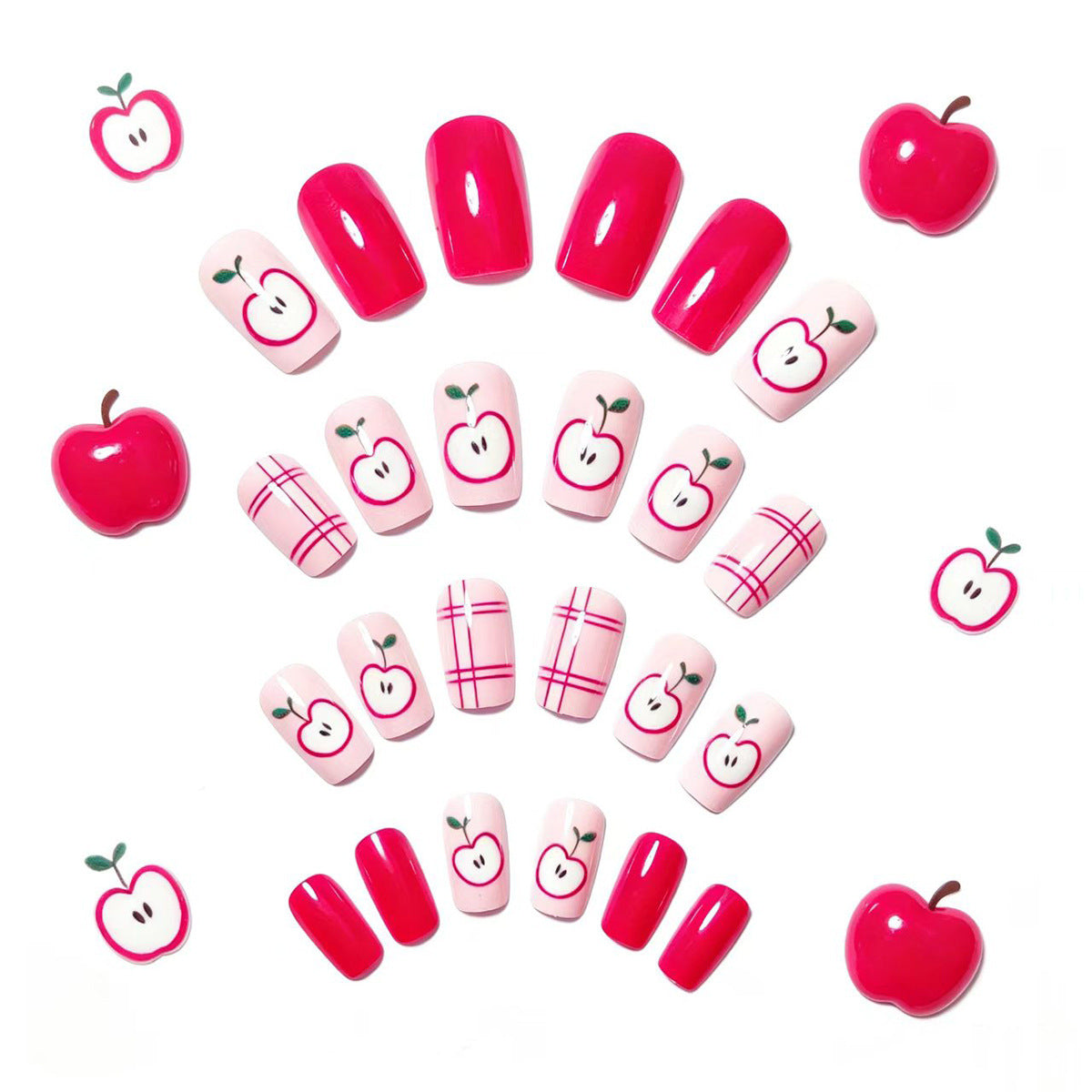 Kunstnägel mit Fruchtigem Apfel-Design Brehn