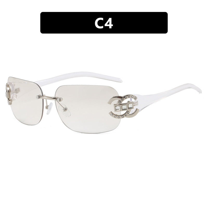 Damen modische Sonnenbrille mit luxuriösem Geometrie-Rahmen und schützendem UV-Filter Brehn