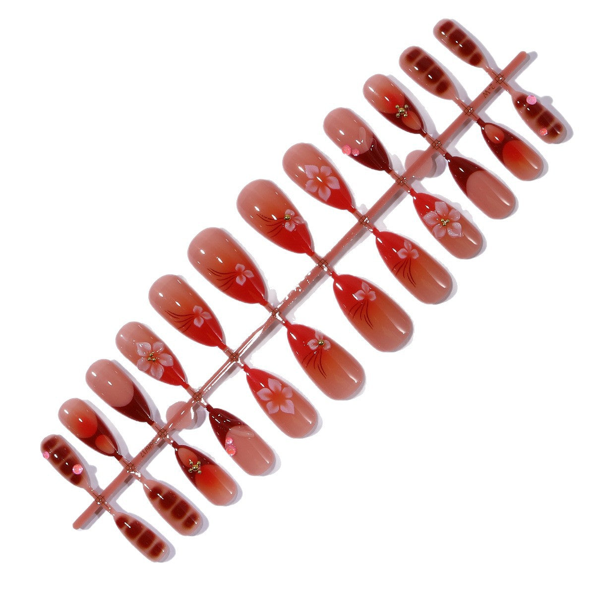 Künstlerische Blumen-Akzent Stiletto Nagelkunst Extensions Brehn