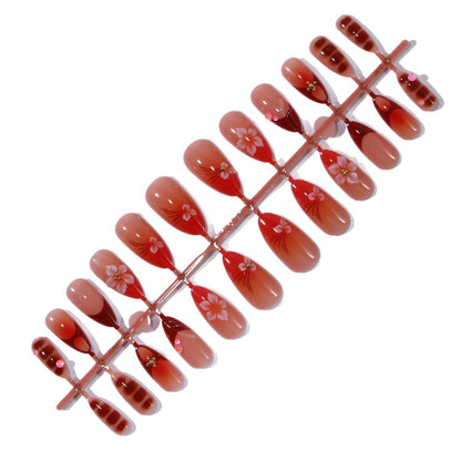 Künstlerische Blumen-Akzent Stiletto Nagelkunst Extensions Brehn