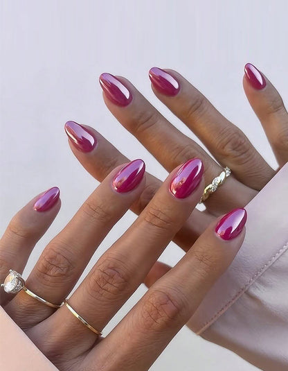 Glänzende mandelförmige Press-On-Nagelerweiterungen Brehn