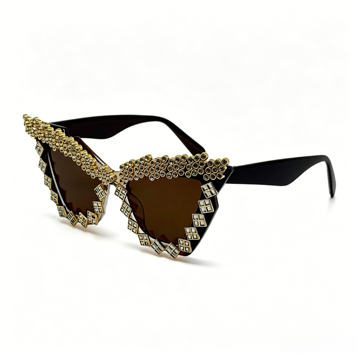 Damen Designer-Sonnenbrille mit glamourösem kristallverziertem Rahmen Brehn