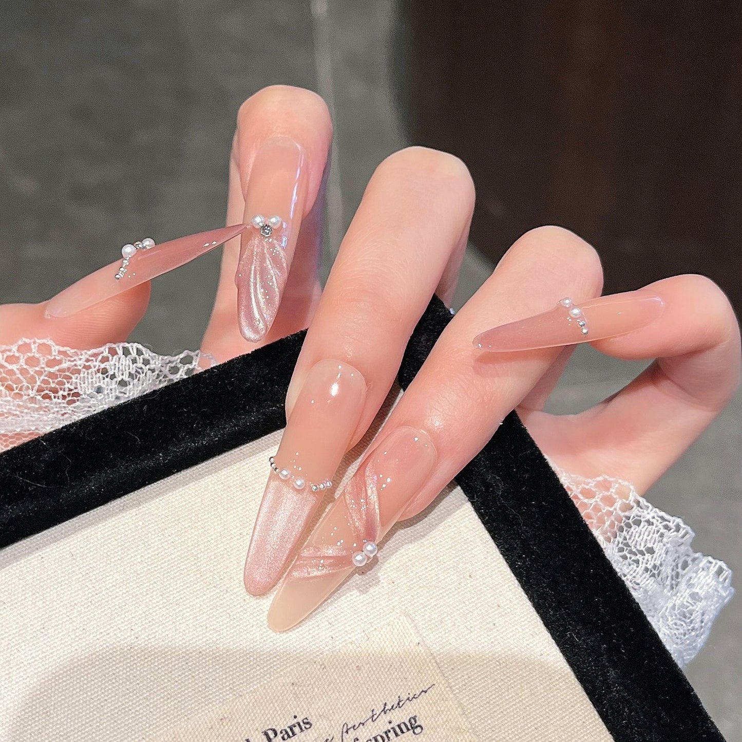 Elegante 3D dekorative Aufklebe-Nagelverlängerungen Brehn