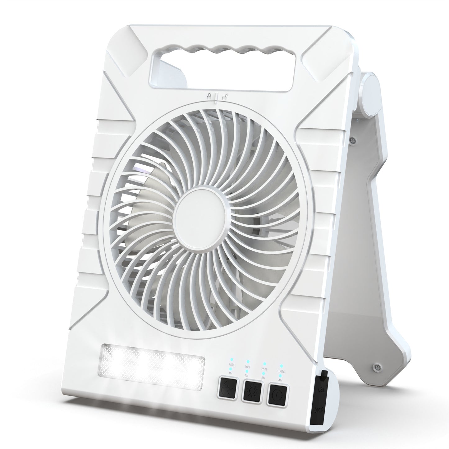 Unisex Tragbarer Multiventi-Ventilator mit USB-Anschluss und LED-Beleuchtung Brehn