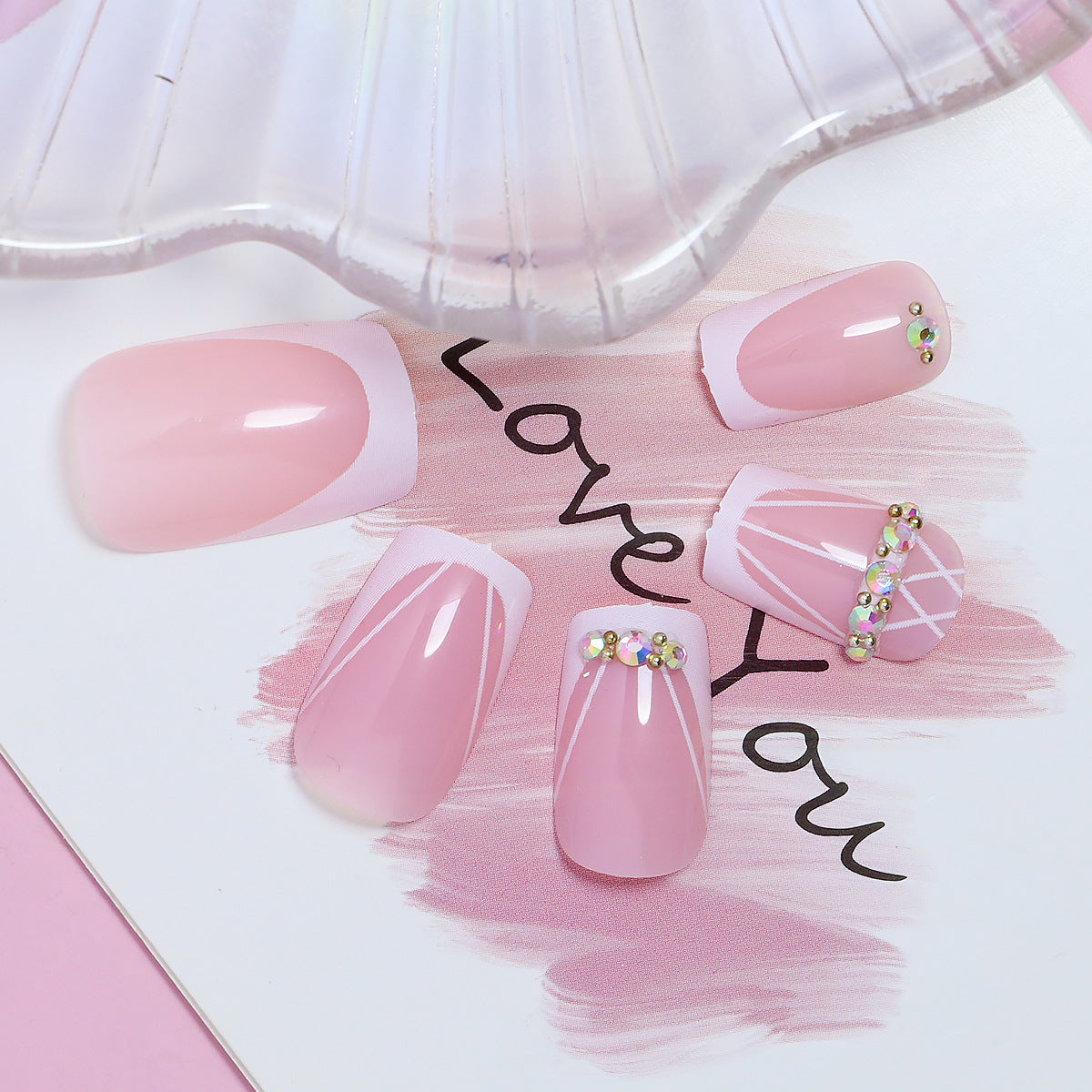 Elegante DIY natürliche Look Press-On Nägel Brehn