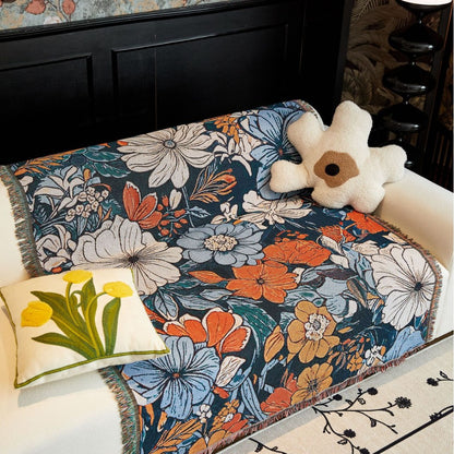 Elegante florale gewebte Wurfdecke