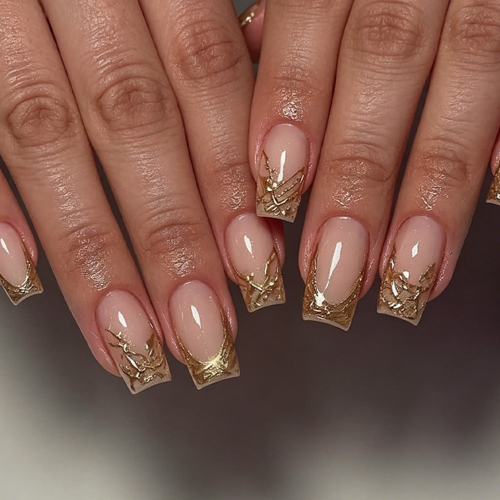 Elegantes Goldfolie Acryl-Nagelkunst-Set Brehn
