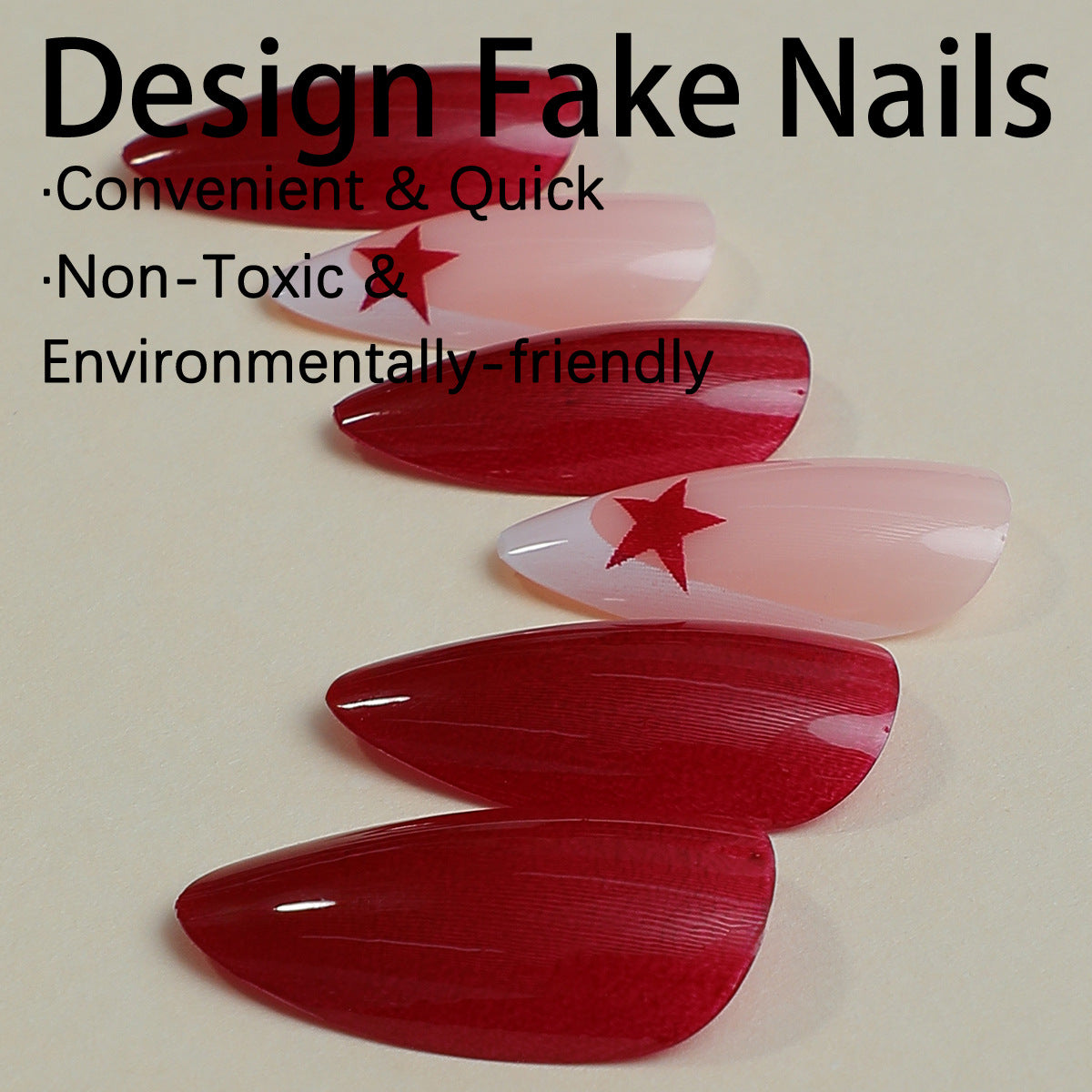 Kunstnagelset mit eleganten Stern-Akzenten Brehn