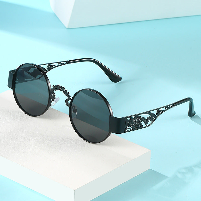 Damen künstlerische runde Sonnenbrille mit elegantem filigranen Rahmen Brehn