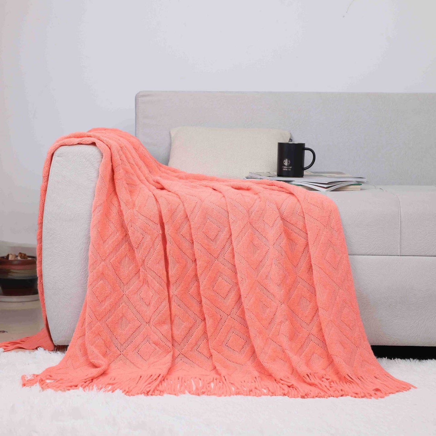 Gemütliche Strickdecke Brehn