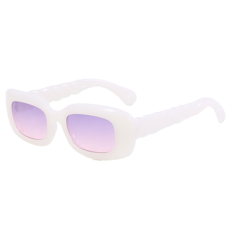 Damen modische quadratische Sonnenbrille mit einzigartigem gedrehten Bügeldesign Brehn
