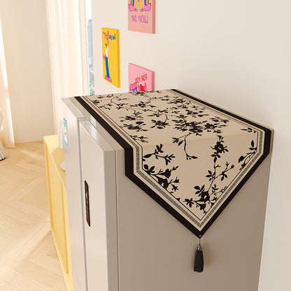 Refrigerator Top Floral Jacquard Runner with Tassel