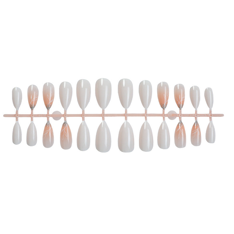 Luxuriöses Faux Finish Press-On Nagelset mit elegantem Blumenmuster Brehn