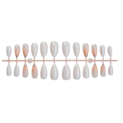 Luxuriöses Faux Finish Press-On Nagelset mit elegantem Blumenmuster Brehn
