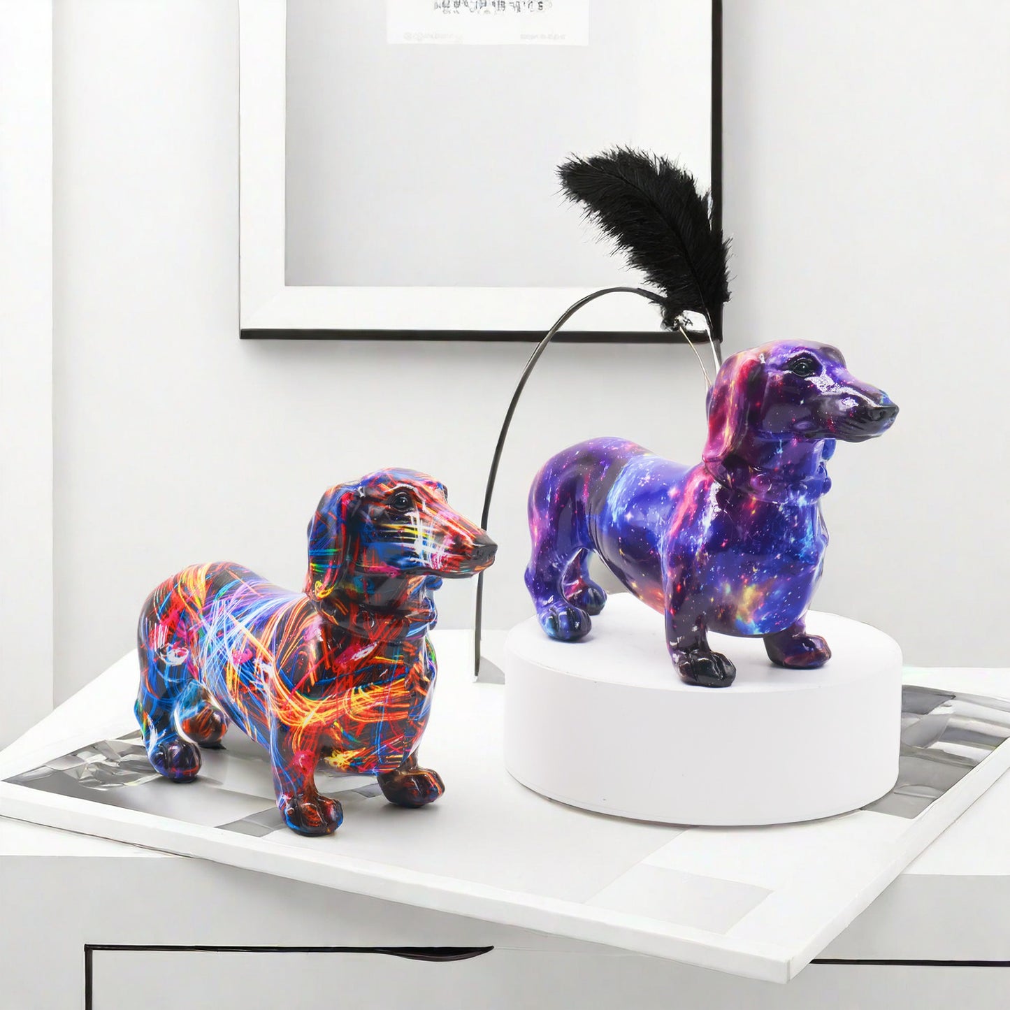 Kreative Dekofigur eines Dachshunds Brehn