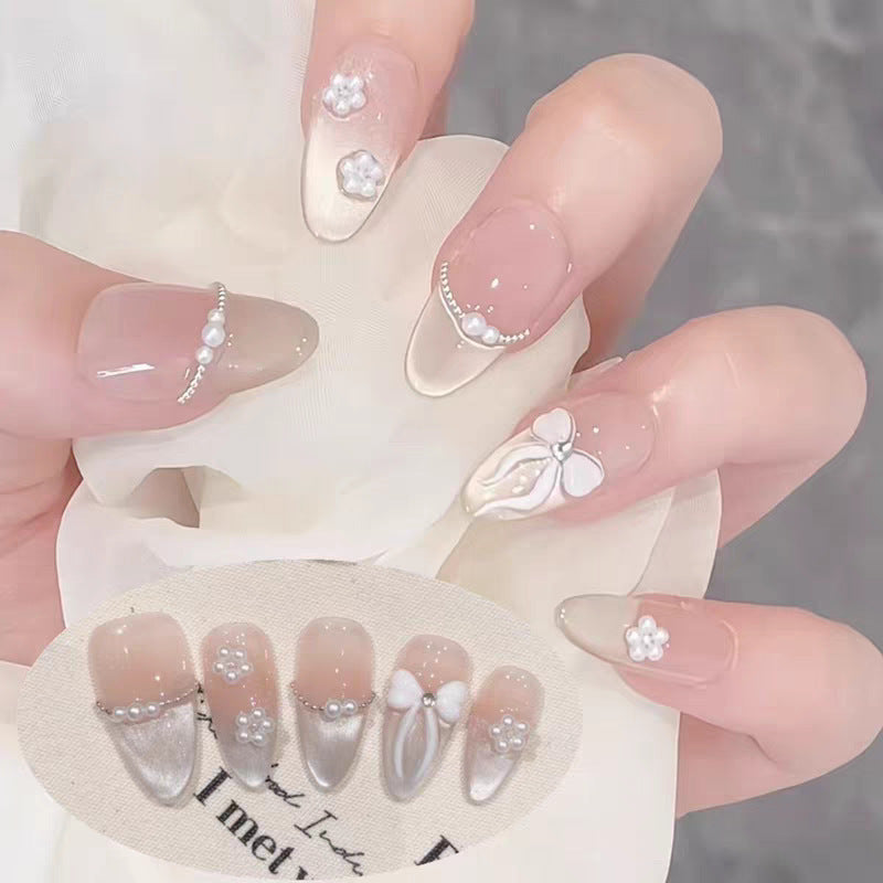 Florale Kunst Press-On Nagelset Brehn