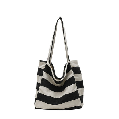 Stylische gestreifte Schulter Tote Bag