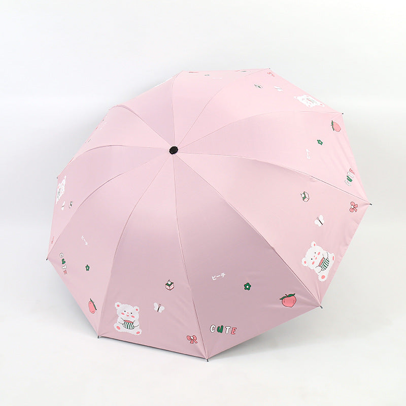 Damen Faltbarer Regenschirm mit verspieltem Bärendesign Brehn