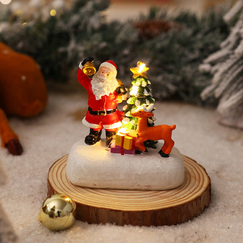 Beleuchtete Weihnachtsfigur mit Weihnachtsbaum Brehn