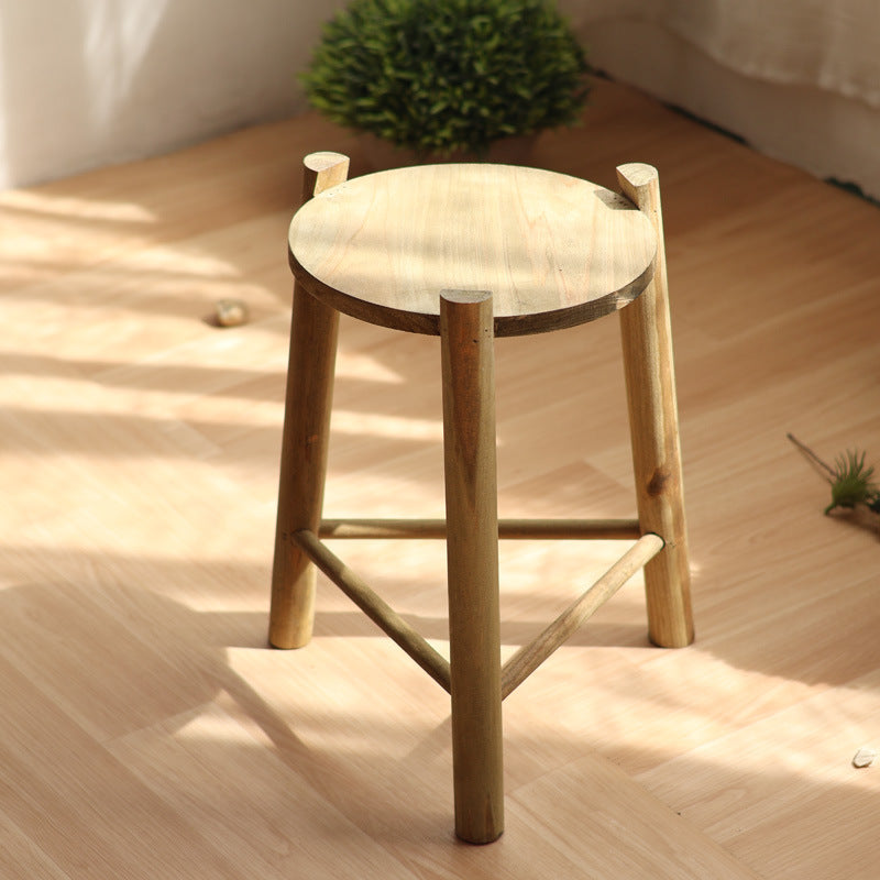 Rustikaler Holz-Hocker Brehn