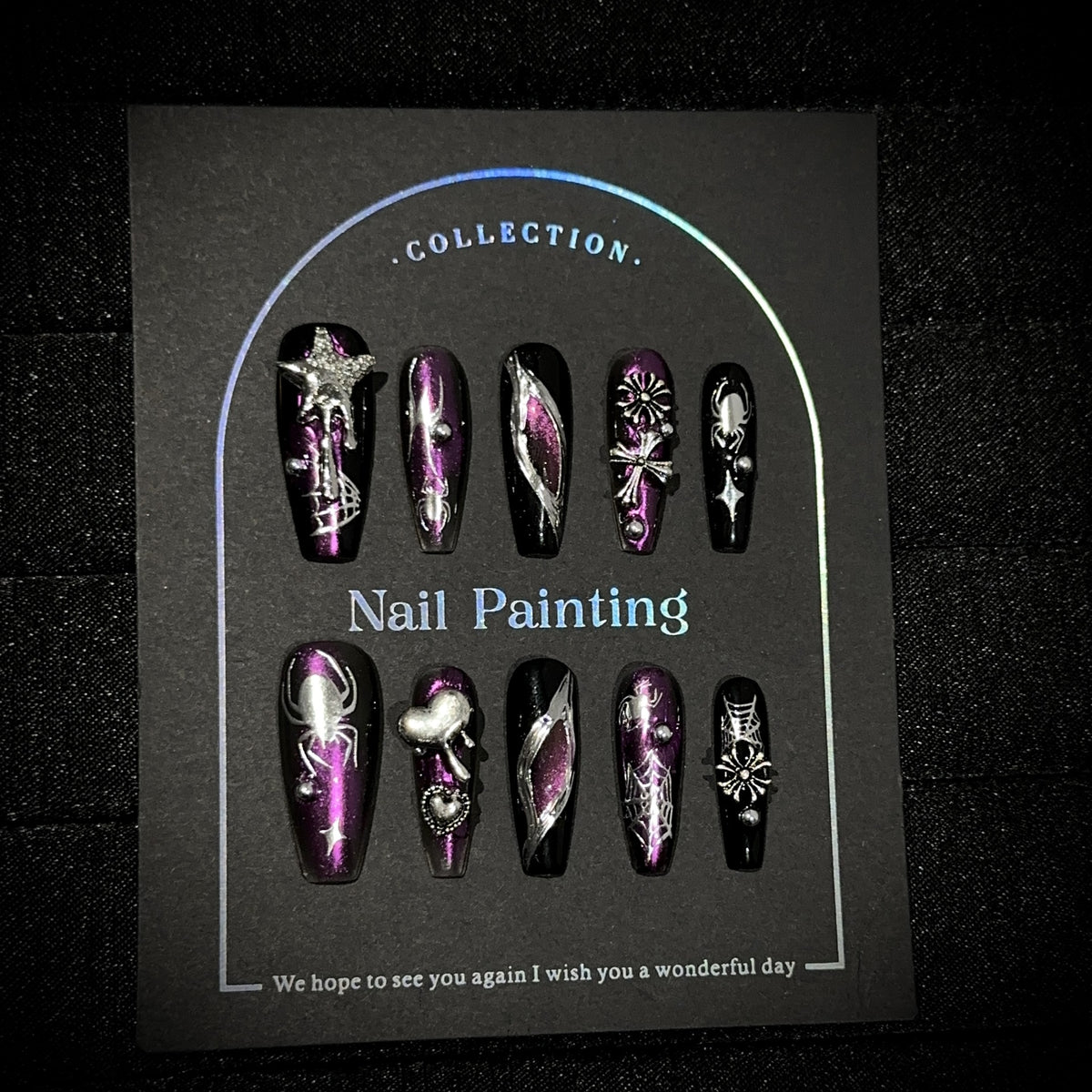 Künstlerisches Spinnen-Themen Press-On Nagelkunst Set