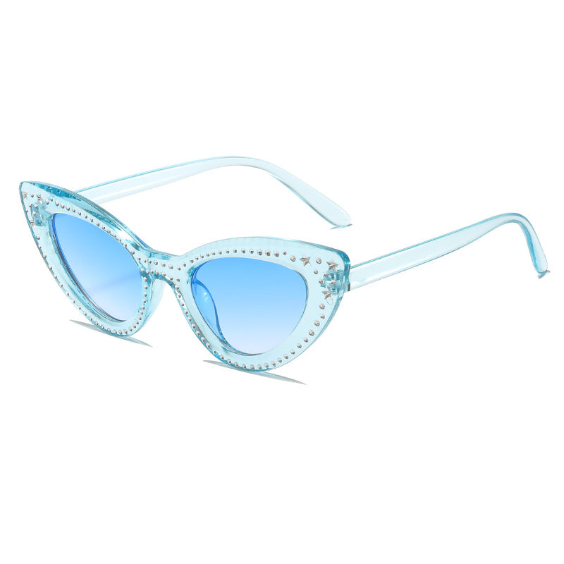 Glamouröse mit Strass verziertes Katzenaugen-Sonnenbrille Brehn