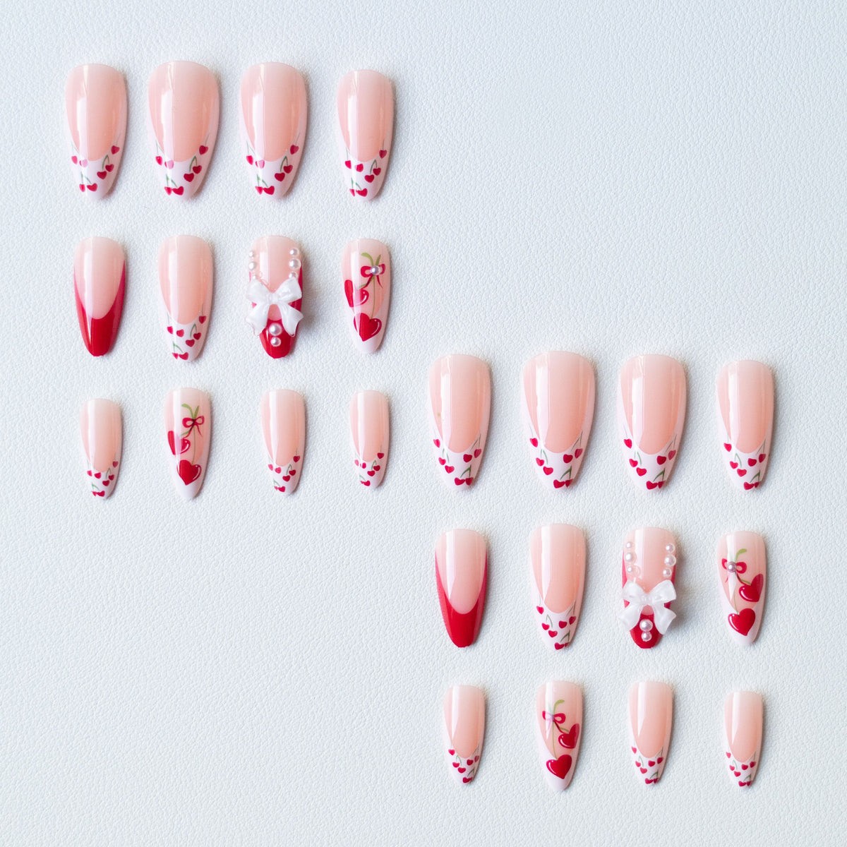Dekoratives Herz-Motiv Nagelkunst-Set