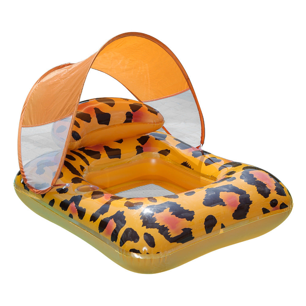 Damen Aufblasbare Luxus-Schwimmliege mit Sonnenschutz Brehn