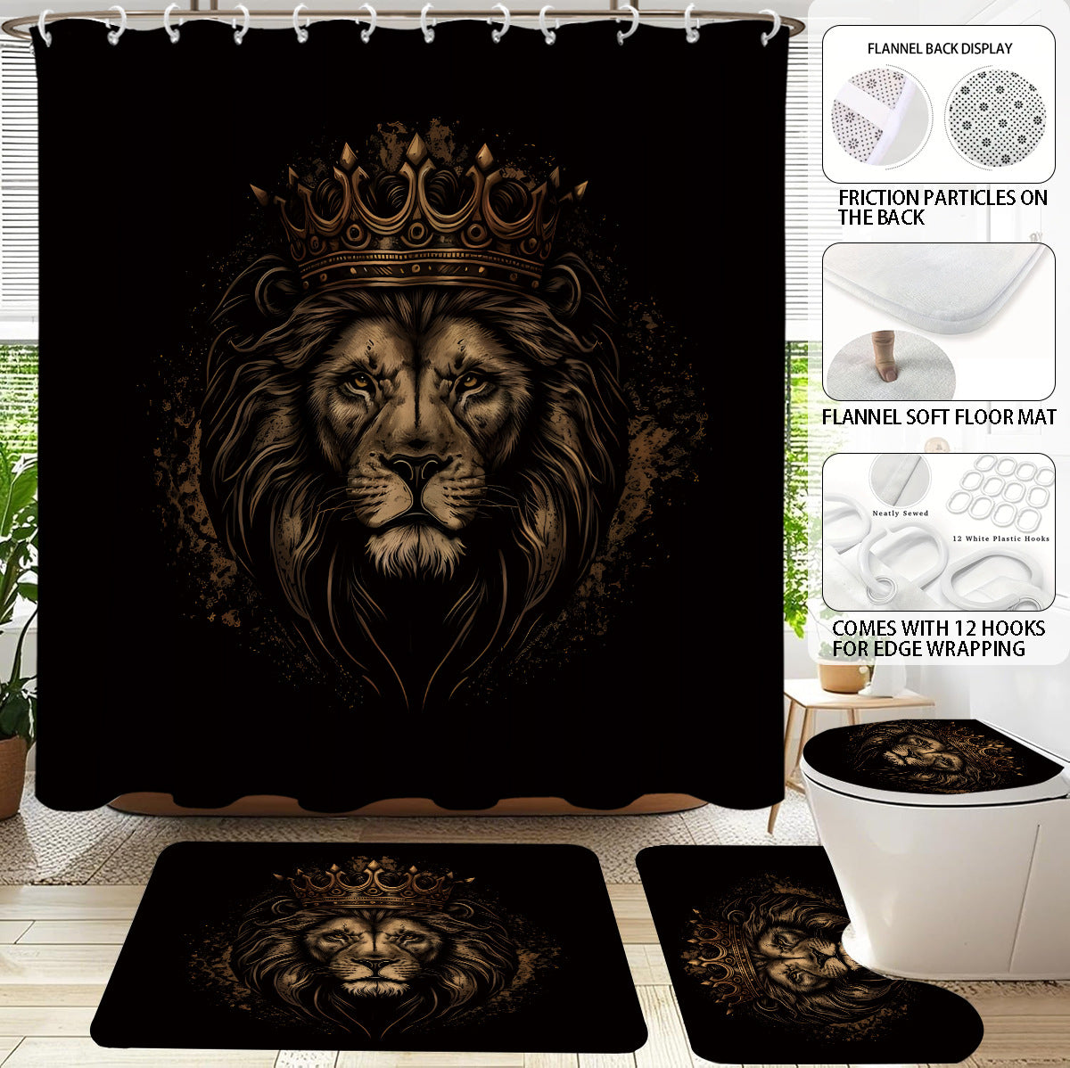 Digital Lion Themed Badezimmer Set Brehn