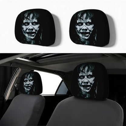 Auto-Kopfstützenbezug mit Retro-Horror-Motiv