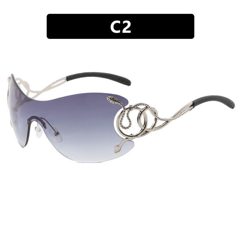 Damen futuristische Sonnenbrille mit verspieltem Design Brehn