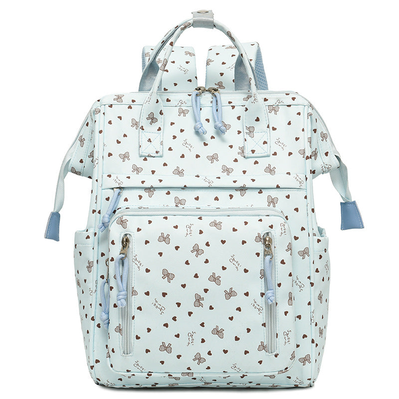 Stylischer Herz-Print Multi-Taschen Rucksack Brehn