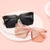 Damen oversized quadratische Sonnenbrille mit luxuriösen Akzenten Brehn
