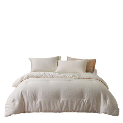 Luxuriöse gesteppte Ganzjahresbettdecke mit Jacquard‑Relief und Hotelqualität Bezug