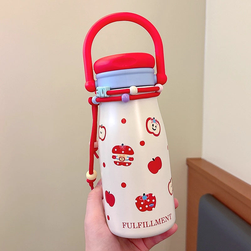 Damen kreative Trinkflasche mit lustigem Design und praktischer Schnur Brehn