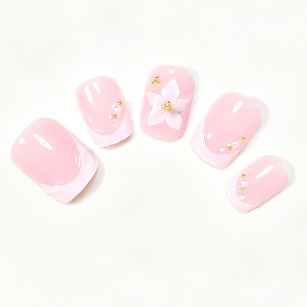 Florale Akzent Press-On Nagelkunst Set Brehn